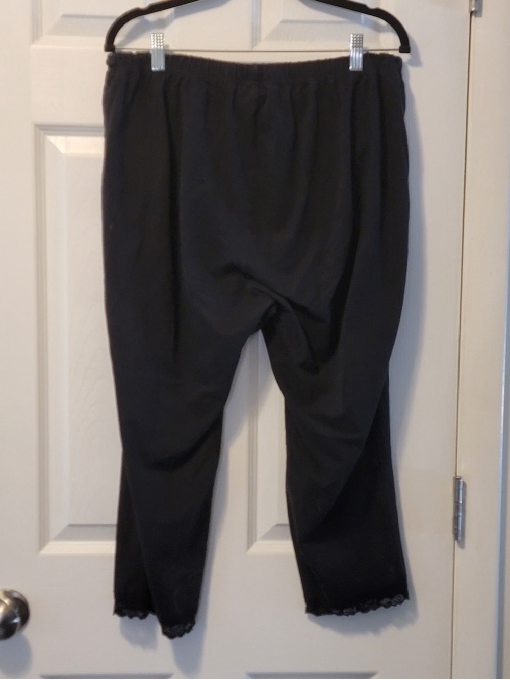 Just My Size Women's Black Capris with Lace Trim